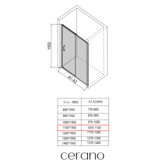CERANO - Sprchové posuvné dveře Orlano L/P - 5 mm - chrom, transparentní sklo - 110x195 cm