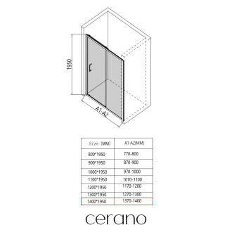 CERANO - Sprchové posuvné dveře Orlano L/P - 5 mm - chrom, transparentní sklo - 140x195 cm