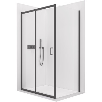 CERANO - Sprchový kout Orlano L/P - 5 mm - černá matná, transparentní sklo - 130x90 cm - posuvný