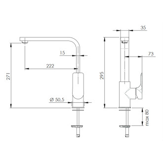 Dřezová stojánková baterie ARNO 72Q - chrom