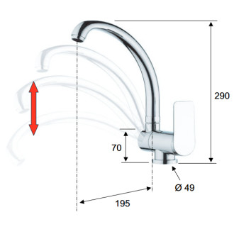 Dřezová stojánková baterie ARNO 42R22 - zlatá matná