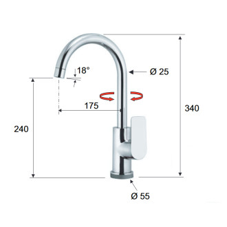 Dřezová stojánková baterie ARNO T7222 - zlatá matná