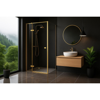 Sprchový kout Rea Atlas 80x80 Brush Gold