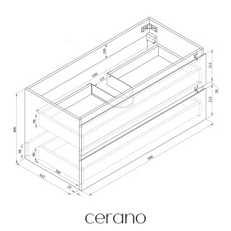 CERANO - Koupelnová skříňka Carole + keramické umyvadlo Todo - betonově šedá - 100x49,8x46 cm