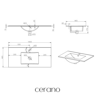 CERANO - Koupelnová skříňka Carole + keramické umyvadlo Todo - betonově šedá - 100x49,8x46 cm