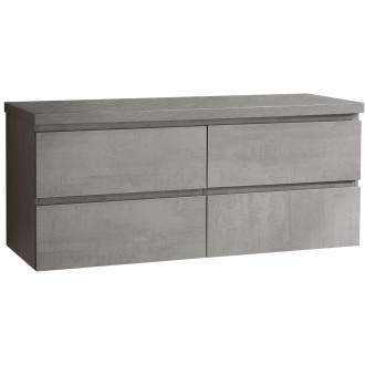 CERANO - Koupelnová skříňka Carole s deskou pod umyvadlo - betonově šedá - 160x49,8x45,2 cm