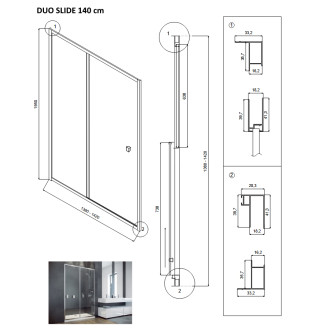 Sprchové dveře DUO SLIDE BLACK