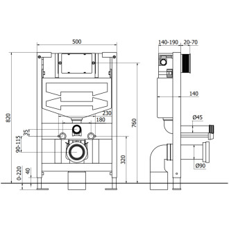 Předstěnová instalace Mexen Felix XS-F s WC Rico a sedátkem S-F, bílá mat 68030724001