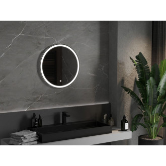 Mexen Gobi osvětlené koupelnové zrcadlo, kulaté 60 cm, LED 6000K, 9801-060-060-611-00