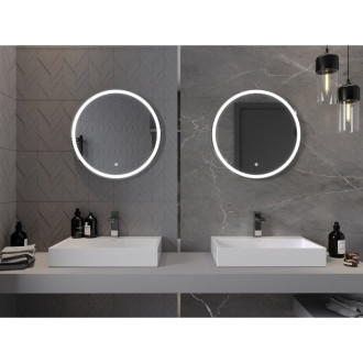 Mexen Gobi osvětlené koupelnové zrcadlo, kulaté 60 cm, LED 6000K, 9801-060-060-611-00
