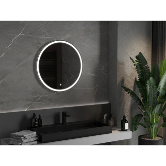 Mexen Gobi osvětlené koupelnové zrcadlo, kulaté 70 cm, LED 6000K, 9801-070-070-611-00