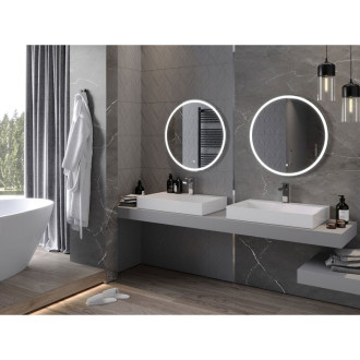 Mexen Gobi osvětlené koupelnové zrcadlo, kulaté 70 cm, LED 6000K, 9801-070-070-611-00