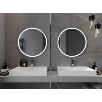 Mexen Gobi osvětlené koupelnové zrcadlo, kulaté 70 cm, LED 6000K, 9801-070-070-611-00
