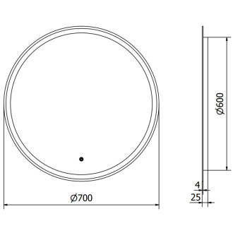 Mexen Gobi osvětlené koupelnové zrcadlo, kulaté 70 cm, LED 6000K, 9801-070-070-611-00