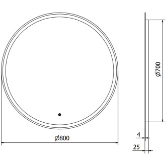 Mexen Gobi osvětlené koupelnové zrcadlo, kulaté 80 cm, LED 6000K, 9801-080-080-611-00