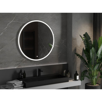 Mexen Gobi osvětlené koupelnové zrcadlo, kulaté 90 cm, LED 6000K, 9801-090-090-611-00