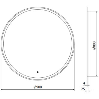 Mexen Gobi osvětlené koupelnové zrcadlo, kulaté 90 cm, LED 6000K, 9801-090-090-611-00