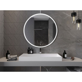 Mexen Gobi osvětlené koupelnové zrcadlo, kulaté 100 cm, LED 6000K, 9801-100-100-611-00