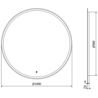 Mexen Gobi osvětlené koupelnové zrcadlo, kulaté 100 cm, LED 6000K, 9801-100-100-611-00