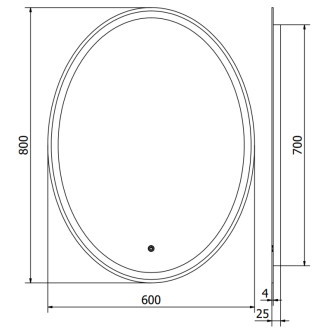Mexen Elz osvětlené koupelnové zrcadlo 60x80 cm, LED 6000K, 9802-060-080-611-00