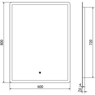 Mexen Navia osvětlené koupelnové zrcadlo 60x80 cm, LED 6000K, 9803-060-080-611-00