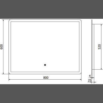 Mexen Navia osvětlené koupelnové zrcadlo 80x60 cm, LED 6000K, 9803-080-060-611-00