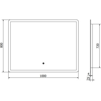 Mexen Navia osvětlené koupelnové zrcadlo 100x80 cm, LED 6000K, 9803-100-080-611-00