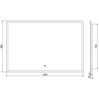 Mexen Navia osvětlené koupelnové zrcadlo 120x80 cm, LED 6000K, 9803-120-080-611-00
