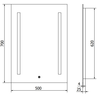 Mexen Remi osvětlené koupelnové zrcadlo 50x70 cm, LED 6000K, 9804-050-070-611-00