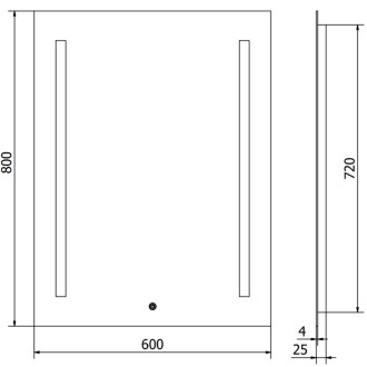 Mexen Remi osvětlené koupelnové zrcadlo 60x80 cm, LED 6000K, 9804-060-080-611-00