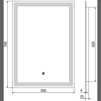 Mexen Taco osvětlené koupelnové zrcadlo 50x70 cm, LED 6000K, 9805-050-070-611-00