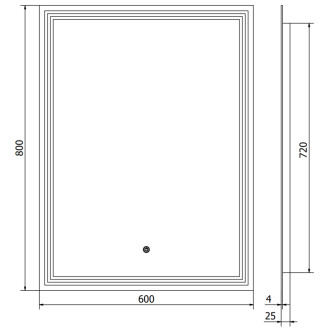 Mexen Taco osvětlené koupelnové zrcadlo 60x80 cm, LED 6000K, 9805-060-080-611-00