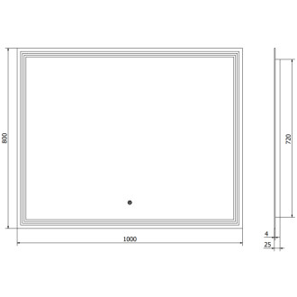 Mexen Taco osvětlené koupelnové zrcadlo 100x80 cm, LED 6000K, 9805-100-080-611-00