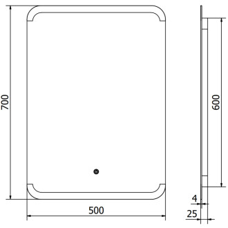 Mexen Nida osvětlené koupelnové zrcadlo 50x70 cm, LED 6000K, 9806-050-070-611-00
