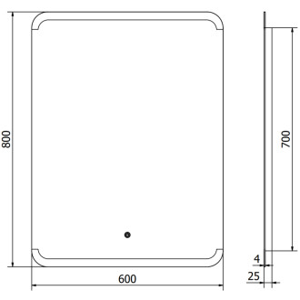 Mexen Nida osvětlené koupelnové zrcadlo 60x80 cm, LED 6000K, 9806-060-080-611-00