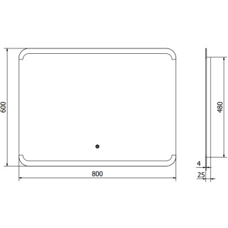 Mexen Nida osvětlené koupelnové zrcadlo 80x60 cm, LED 6000K, 9806-080-060-611-00