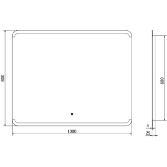 Mexen Nida osvětlené koupelnové zrcadlo 100x80 cm, LED 6000K, 9806-100-080-611-00
