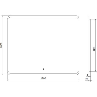 Mexen Nida osvětlené koupelnové zrcadlo 120x100 cm, LED 6000K, 9806-120-100-611-00