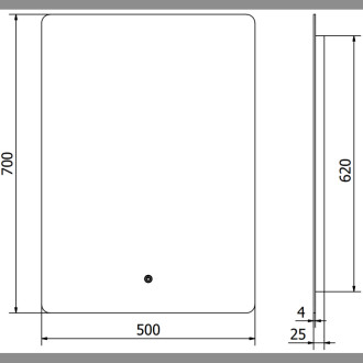 Mexen Sun osvětlené koupelnové zrcadlo 50x70 cm, LED 6000K, 9807-050-070-611-00