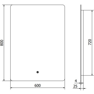 Koupelnové zrcadlo Mexen Sun 60x80 cm, LED 6000K, 9807-060-080-611-00
