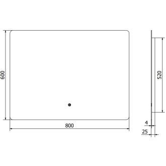 Mexen Sun osvětlené koupelnové zrcadlo 80x60 cm, LED 6000K, 9807-080-060-611-00