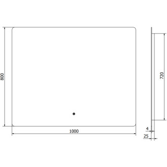 Mexen Sun osvětlené koupelnové zrcadlo 100x80 cm, LED 6000K, 9807-100-080-611-00