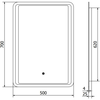 Mexen Zusa osvětlené koupelnové zrcadlo 50x70 cm, LED 6000K, 9808-050-070-611-00
