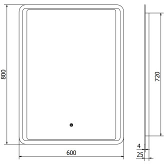 Mexen Zusa osvětlené koupelnové zrcadlo 60x80 cm, LED 6000K, 9808-060-080-611-00