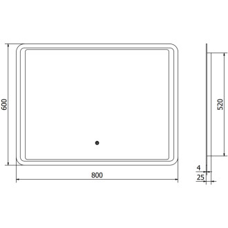Mexen Zusa osvětlené koupelnové zrcadlo 80x60 cm, LED 6000K, 9808-080-060-611-00