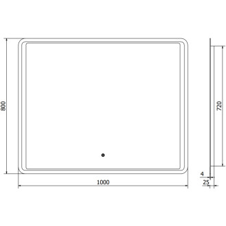 Mexen Zusa osvětlené koupelnové zrcadlo 100x80 cm, LED 6000K, 9808-100-080-611-00