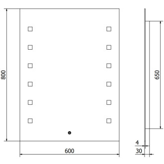 Mexen Ner osvětlené koupelnové zrcadlo 60x80 cm, LED 6000K, 9809-060-080-611-00