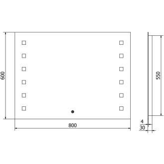 Mexen Ner osvětlené koupelnové zrcadlo 80x60 cm, LED 6000K, 9809-080-060-611-00