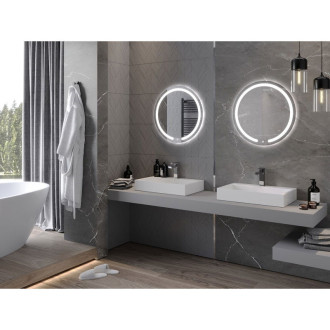 Osvětlené koupelnové zrcadlo Mexen Rose, kulaté 60 cm, LED 6000K, 9810-060-060-611-00