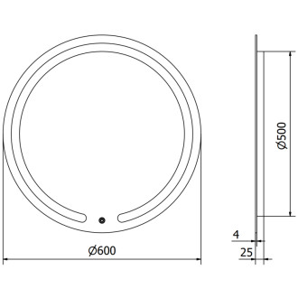 Osvětlené koupelnové zrcadlo Mexen Rose, kulaté 60 cm, LED 6000K, 9810-060-060-611-00